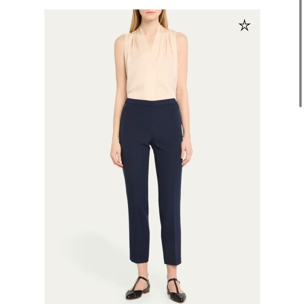 NEW! NWT KOBI HALPERIN
Alexi Cropped Straight-Leg Twill Pants Navy Size 2 $278